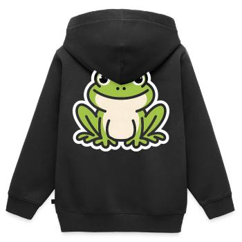 crapaud - Sweat Premium à capuche zippé enfant bio - noir - Dos - AI Model Kid Male (0cm)