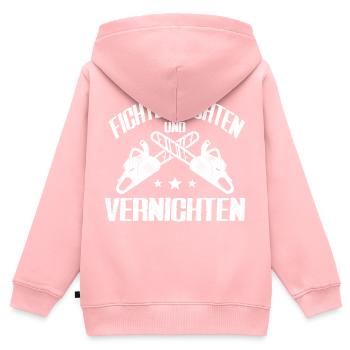 Holzfäller Fichten Sichten Und Vernichten Geschenk - Kinder Premium Organic Zip Hoodie - Rosa - Hinten - AI Model Kid Female (0cm)