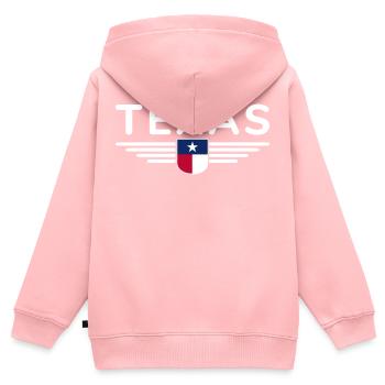Texas Fan T-Shirt – Lone Star Style - Kinder Premium Organic Zip Hoodie - Rosa - Hinten - AI Model Kid Female (0cm)