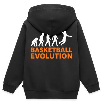 Basketball Evolution Dunk Gift Sports - Kids Premium Organic Zip-up Hoodie - black - Back - AI Model Kid Male (0cm)