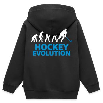 Hockey Evolution Joueur Cadeau Cool - Sweat Premium à capuche zippé enfant bio - noir - Dos - AI Model Kid Male (0cm)
