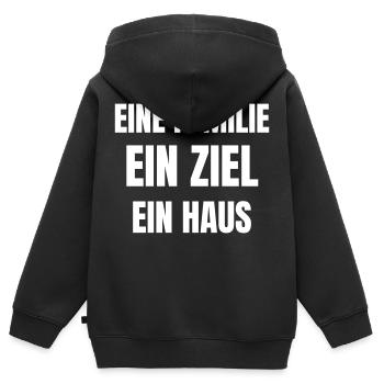 One family, one goal, one house. - Kids Premium Organic Zip-up Hoodie - black - Back - AI Model Kid Male (0cm)