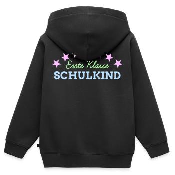 1. Klasse Schulkind Einschulung Schulbeginn - Kinder Premium Organic Zip Hoodie - Schwarz - Hinten - AI Model Kid Male (0cm)