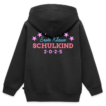 1. Klasse Schulkind 2025 Einschulung Schulbeginn - Kinder Premium Organic Zip Hoodie - Schwarz - Hinten - AI Model Kid Male (0cm)