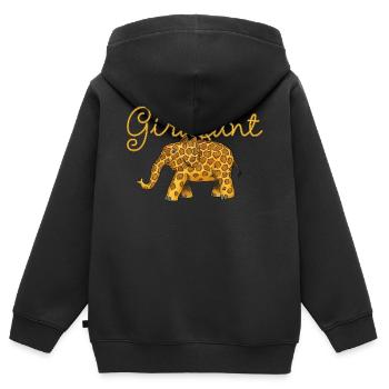 Girafant - Sweat Premium à capuche zippé enfant bio - noir - Dos - AI Model Kid Male (0cm)