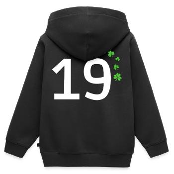 19 - Kinder Premium Organic Zip Hoodie - Schwarz - Hinten - AI Model Kid Male (0cm)