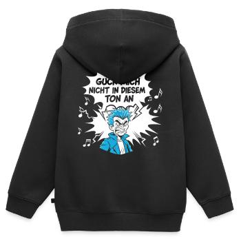 Witziges Punk-Design mit Schlagwort - Kinder Premium Organic Zip Hoodie - Schwarz - Hinten - AI Model Kid Male (0cm)