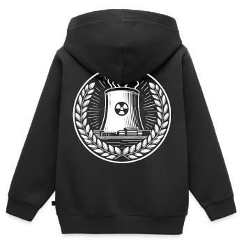 Kernkraftwerk Design – Energie pur - Kinder Premium Organic Zip Hoodie - Schwarz - Hinten - AI Model Kid Male (0cm)