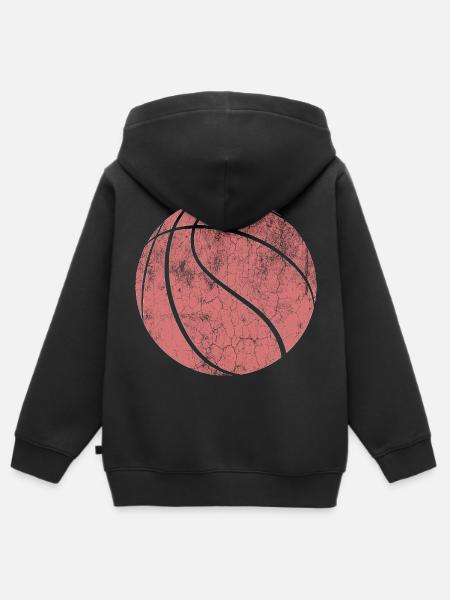 Basketball - Kinder Premium Organic Zip Hoodie - Schwarz