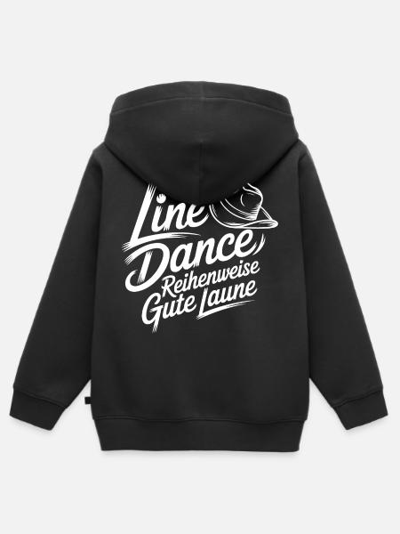 Line Dance Gute Laune - Kinder Premium Organic Zip Hoodie - Schwarz