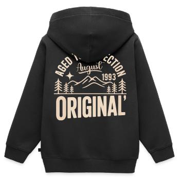 August 1993 – Legend of the Peaks and Mountains - Kids Premium Organic Zip-up Hoodie - black - Back - AI Model Kid Male (0cm)