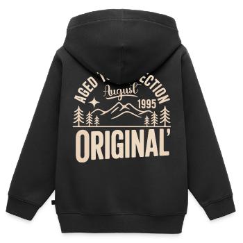 août 1995 – Légende des sommets et montagnes - Sweat Premium à capuche zippé enfant bio - noir - Dos - AI Model Kid Male (0cm)