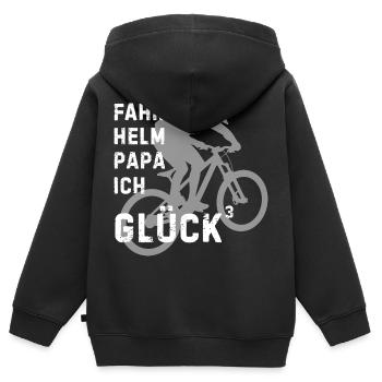 Radfahrer Silhouette Spruch - Kinder Premium Organic Zip Hoodie - Schwarz - Hinten - AI Model Kid Male (0cm)