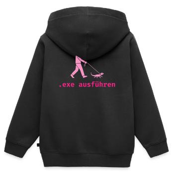 .exe ausführen ADMIN - Kinder Premium Organic Zip Hoodie - Schwarz - Hinten - AI Model Kid Male (0cm)