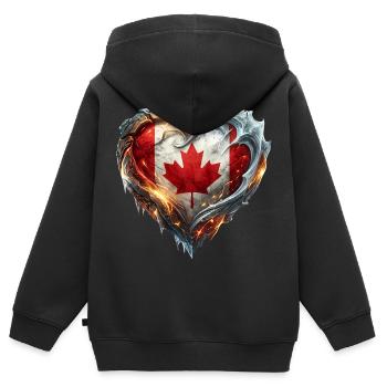 Bonne fête du Canada - Sweat Premium à capuche zippé enfant bio - noir - Dos - AI Model Kid Male (0cm)