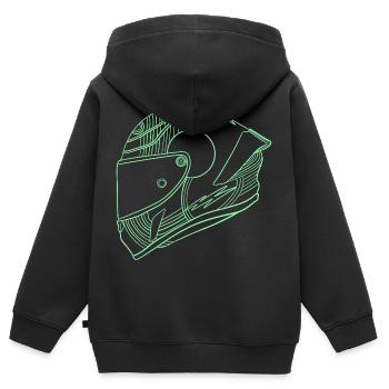 Helm - Kinder Premium Organic Zip Hoodie - Schwarz - Hinten - AI Model Kid Male (0cm)