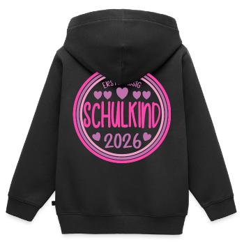 Erstklassig Schulkind 2026 Einschulung Shirt - Kinder Premium Organic Zip Hoodie - Schwarz - Hinten - AI Model Kid Male (0cm)