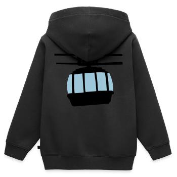 Gondel - Kinder Premium Organic Zip Hoodie - Schwarz - Hinten - AI Model Kid Male (0cm)