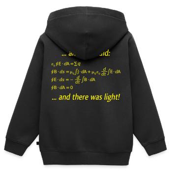 Es werde Licht - Kinder Premium Organic Zip Hoodie - Schwarz - Hinten - AI Model Kid Male (0cm)