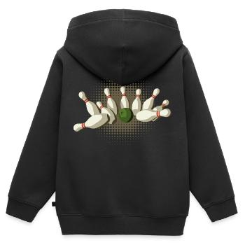 Strike Kegeln - Kinder Premium Organic Zip Hoodie - Schwarz - Hinten - AI Model Kid Male (0cm)