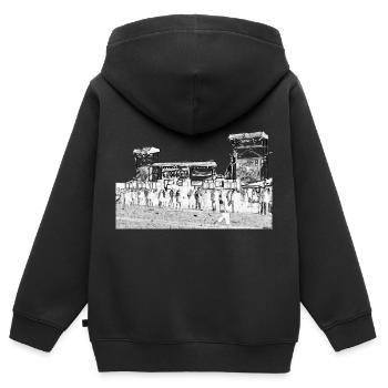 sound system 12 - Sweat Premium à capuche zippé enfant bio - noir - Dos - AI Model Kid Male (0cm)