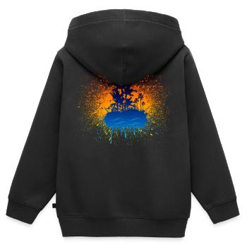 Graffiti-Insel - Kinder Premium Organic Zip Hoodie - Schwarz - Hinten - AI Model Kid Male (0cm)