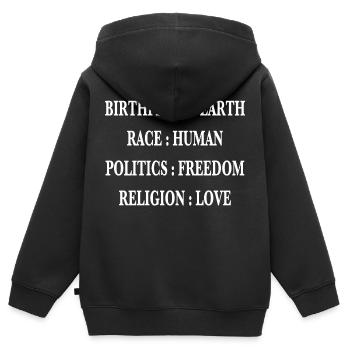 Ich bin Mensch - Kinder Premium Organic Zip Hoodie - Schwarz - Hinten - AI Model Kid Male (0cm)
