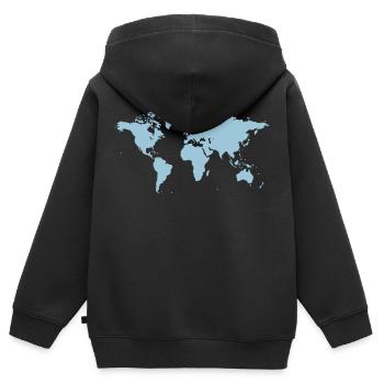 Weltkarte - Kinder Premium Organic Zip Hoodie - Schwarz - Hinten - AI Model Kid Male (0cm)