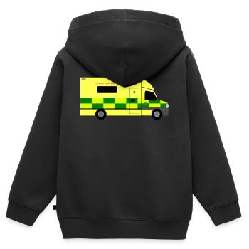 doc23 - Kinder Premium Organic Zip Hoodie - Schwarz - Hinten - AI Model Kid Male (0cm)