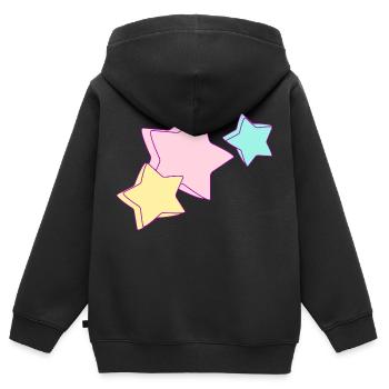 Unicorn Stars - Kinder Premium Organic Zip Hoodie - Schwarz - Hinten - AI Model Kid Male (0cm)