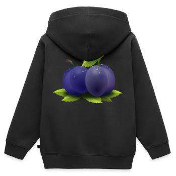 veggie Veggie prune prune fruits1 - Sweat Premium à capuche zippé enfant bio - noir - Dos - AI Model Kid Male (0cm)