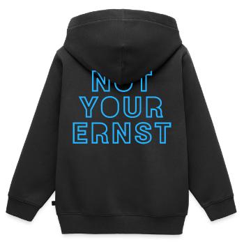 NOT YOUR ERNST - Kinder Premium Organic Zip Hoodie - Schwarz - Hinten - AI Model Kid Male (0cm)