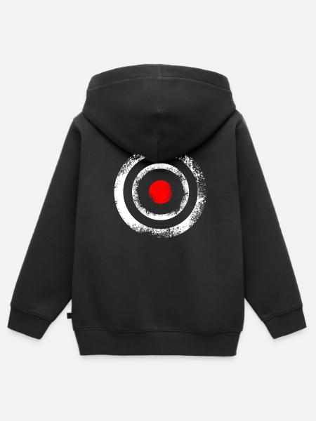 BULLSEYE - Kinder Premium Organic Zip Hoodie - Schwarz