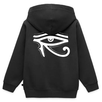 Rechtes Auge des Horus - Kinder Premium Organic Zip Hoodie - Schwarz - Hinten - AI Model Kid Male (0cm)