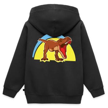 Fleischfresser Dinosaurier T-Rex Tyrannosaurus - Kinder Premium Organic Zip Hoodie - Schwarz - Hinten - AI Model Kid Male (0cm)
