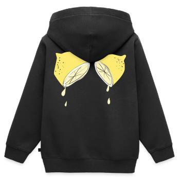 Wenn das Leben dir Zitronen gibt... - Kinder Premium Organic Zip Hoodie - Schwarz - Hinten - AI Model Kid Male (0cm)