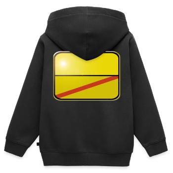 Blank signpost - Kids Premium Organic Zip-up Hoodie - black - Back - AI Model Kid Male (0cm)