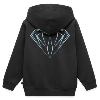 Diamant diamond diamante dollard διαμάντι - Sweat Premium à capuche zippé enfant bio - noir - Dos - AI Model Kid Male (0cm)