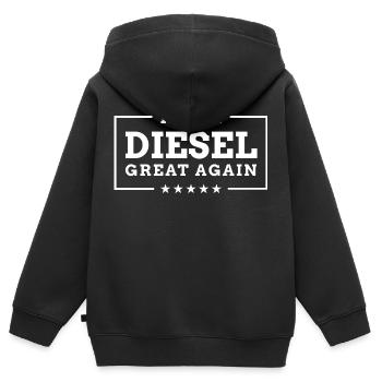 Make Diesel Great Again - Lustiger Abgasskandal - Sweat Premium à capuche zippé enfant bio - noir - Dos - AI Model Kid Male (0cm)