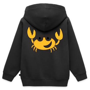 Krebs - Kinder Premium Organic Zip Hoodie - Schwarz - Hinten - AI Model Kid Male (0cm)