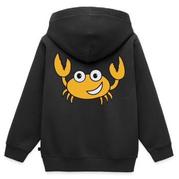 Krebs - Kinder Premium Organic Zip Hoodie - Schwarz - Hinten - AI Model Kid Male (0cm)