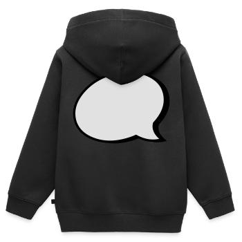 Sprechblase - Kinder Premium Organic Zip Hoodie - Schwarz - Hinten - AI Model Kid Male (0cm)