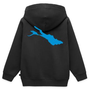 Lac de Constance - Sweat Premium à capuche zippé enfant bio - noir - Dos - AI Model Kid Male (0cm)