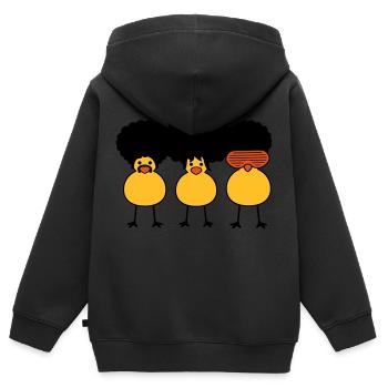 Funky Chicks - Sweat Premium à capuche zippé enfant bio - noir - Dos - AI Model Kid Male (0cm)