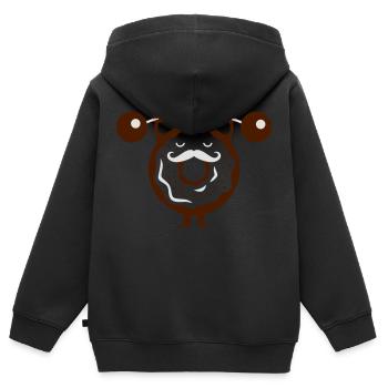 Donut - Cupcake - muffin - Muskelmann - 2C - Kinder Premium Organic Zip Hoodie - Schwarz - Hinten - AI Model Kid Male (0cm)