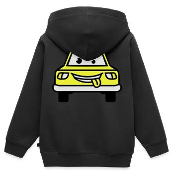 Cartoon Car - Sweat Premium à capuche zippé enfant bio - noir - Dos - AI Model Kid Male (0cm)