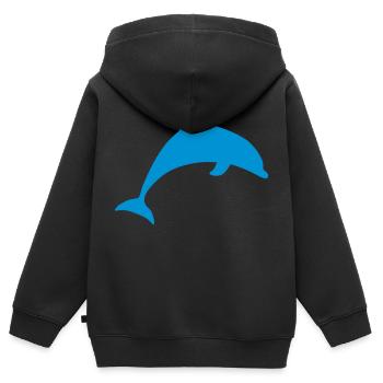Delphin Delphin Meerestier 3062 - Kinder Premium Organic Zip Hoodie - Schwarz - Hinten - AI Model Kid Male (0cm)