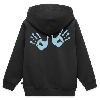 Hands - Hände - Kinder Premium Organic Zip Hoodie - Schwarz - Hinten - AI Model Kid Male (0cm)