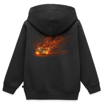 Flame Biker - Kids Premium Organic Zip-up Hoodie - black - Back - AI Model Kid Male (0cm)