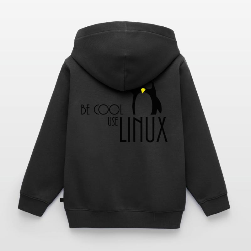 être cool utilisation linux Sweat Premium à capuche zippé enfant bio